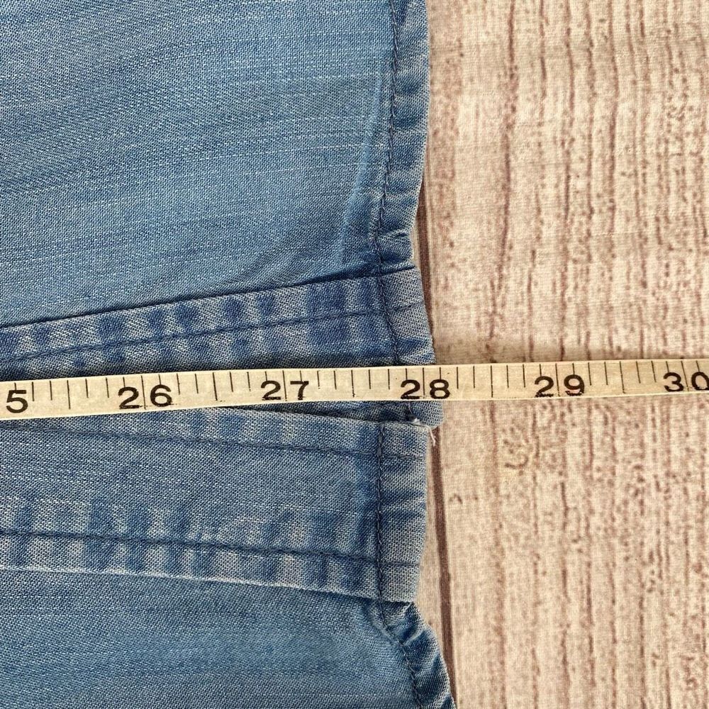 Terra & Sky new w/tags 14 women denim blue button down blouse w/front tie - Picture 12 of 12